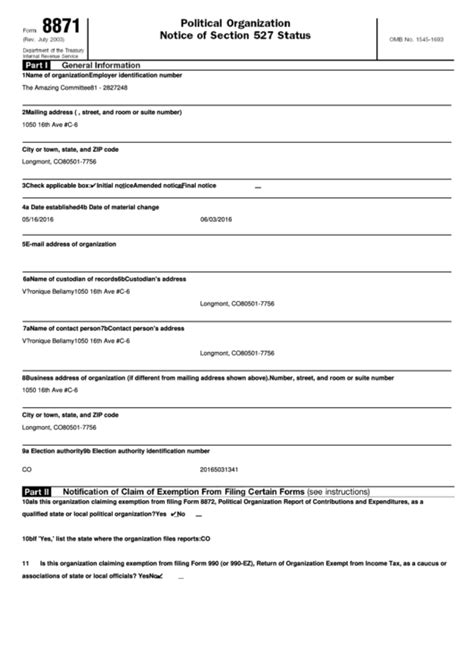 Top 5 Form 8871 Templates Free To Download In Pdf Format