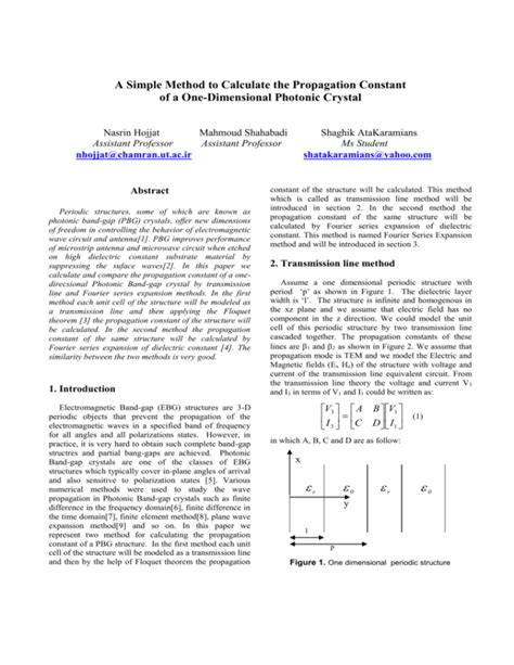 A Simple Method to Calculate the Propagation Constant