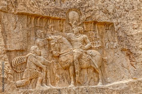 Ancient Relief Of The Necropolis Naqsh E Rustam That Shows The Triumph