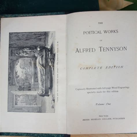 Antique Book Set The Poetical Works Of Alfred Tennyson Set Etsy