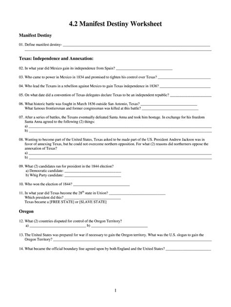 Icivics Manifest Destiny Answer Key