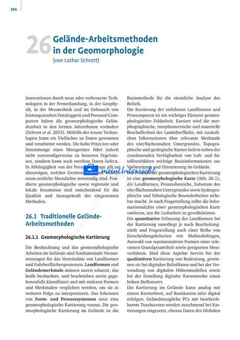 Gel Nde Arbeitsmethoden In Der Geomorphologie Meinunterricht