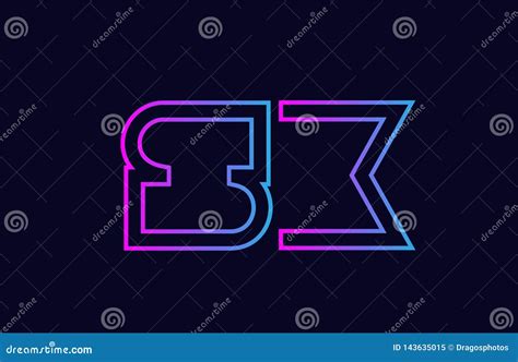 Blue Pink Alphabet Letter Logo Combination Design Stock Vector Illustration Of Alphabet