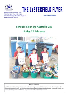 Fillable Online Lysterps Vic Edu School S Clean Up Australia Day Friday