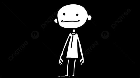 Cartoon Man Standing On A Black Background Stick Figure Profile