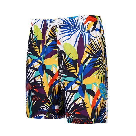 Mens Hawaiian Swim Trunks Quick Dry Beach Shorts Bathing Suits With