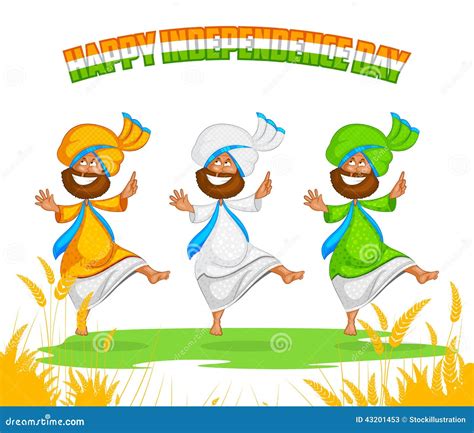 Sikh Man Doing Bhangra Dance Stock Vector Illustration Of India