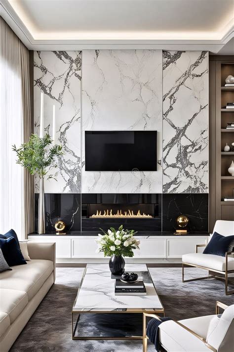 A Contemporary Living Room Enveloped In Warm Neutrals And Elegant