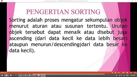 Pengertian Sorting Dan Searching Pada Java Youtube