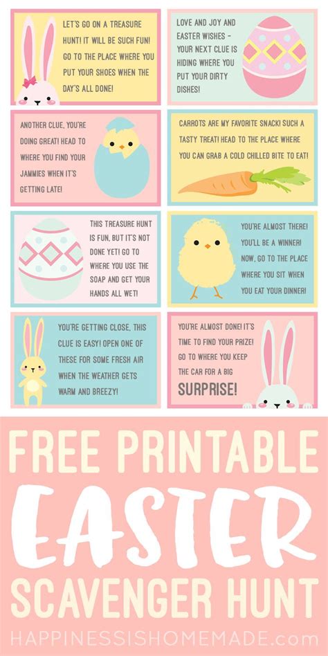 Easter Scavenger Hunt Free Printable Happiness Is Homemade