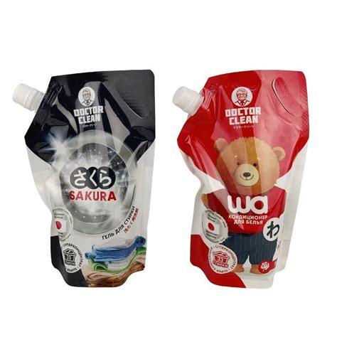 Custom Stand Up Liquid Soap Pouch Laundry Detergent Packaging Bag