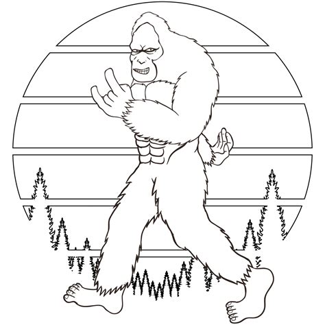 Bigfoot Sasquatch Coloring Pages Sketch Coloring Page