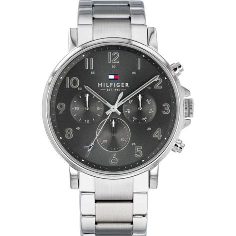 TOMMY HILFIGER DANIEL STAINLESS STEEL BRACELET CHRONOGRAPH WATCH WITH BLACK DIAL - WATCHES from ...