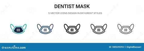 Dentist Mask Icon In Filled Thin Line Outline And Stroke Style