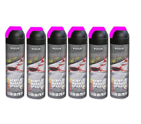 6 x SPRAY FARBA GEODEZYJNA DO ZNAKOWANIA RÓŻOWA FLUOMARKER BIODUR