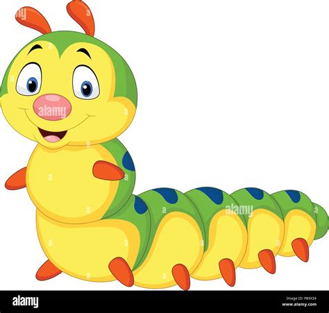 Cartoon Caterpillar Isolated On White Background Stock Vector Image