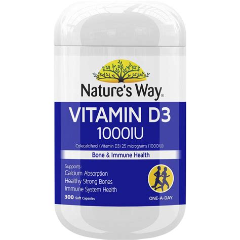 Natures Way Vitamin D3 1000iu Soft Capsules 300 Pack Woolworths