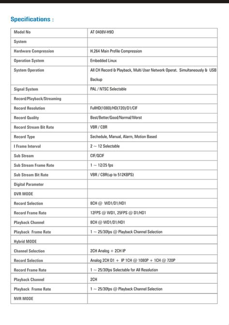 At 0408 V H9d Hybrid Video Recorder Pdf