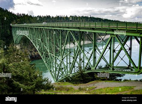 Views Of The Deception Pass Bridge Washington State Usa Stock Photo