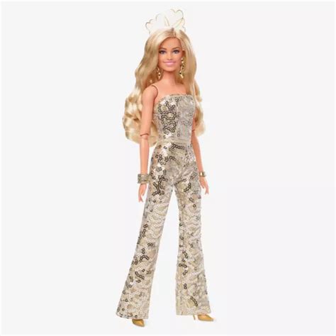 Barbie The Movie Collectible Doll Margot Robbie In Gold Disco Jumpsuit 13000 Picclick Au