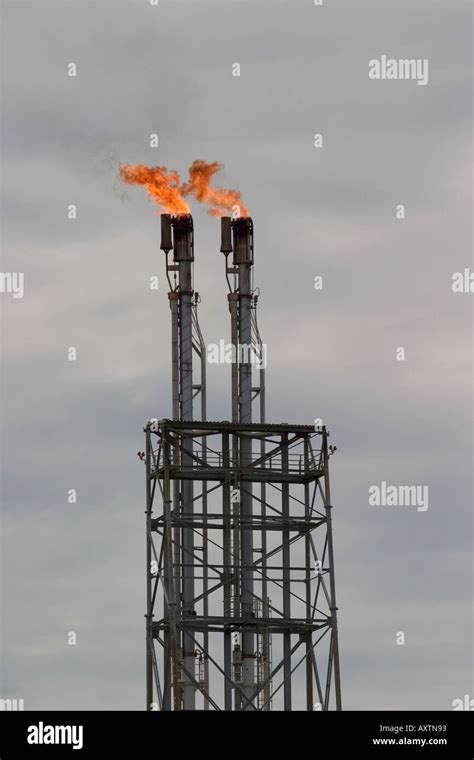 Flare Stack At Oil Refinery In Seria Brunei Stock Photo Alamy