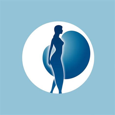 Premium Photo Arafed Woman Standing In Front Of A Blue Circle With A