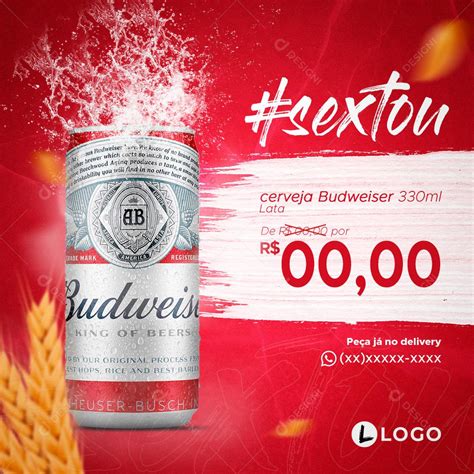 Sextou Com Budweiser Social Media Psd Editável [download] Designi