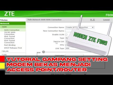 CARA MUDAH SETTING MODEM ZTE MENJADI ACCESS POINT ROUTER YouTube