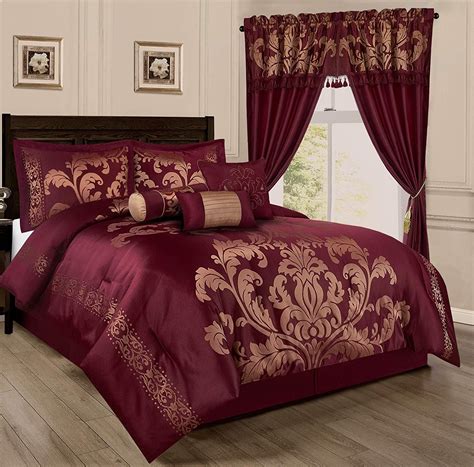 Chezmoi Collection Royale 7 Piece Jacquard Floral Comforter Set