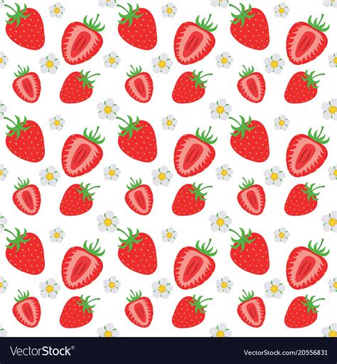 Seamless Strawberry Pattern Royalty Free Vector Image