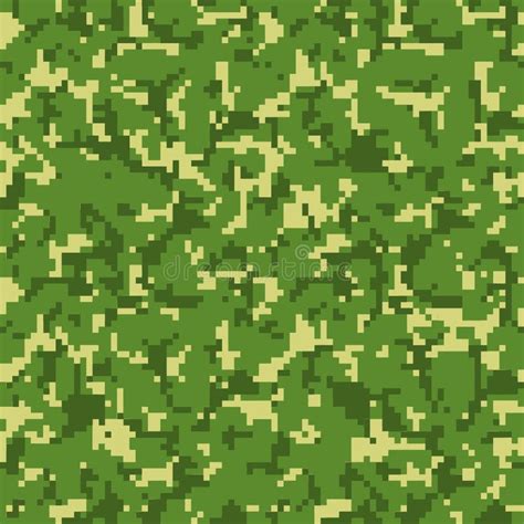 Pixel Camo Seamless Digital Camouflage Pattern Military Texture Stock