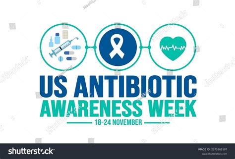 November Us Antibiotic Awareness Week Background Stock Vector Royalty