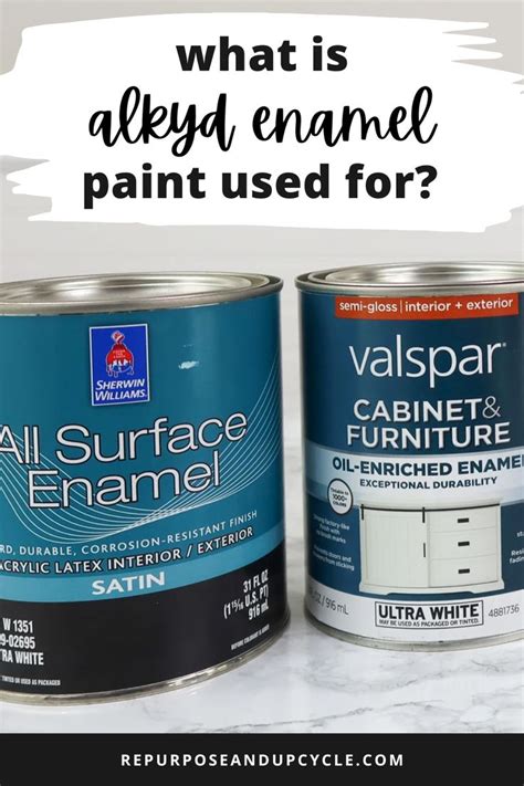 Two Paint Cans With The Words What Is Alkyd Enamel Painted Used For