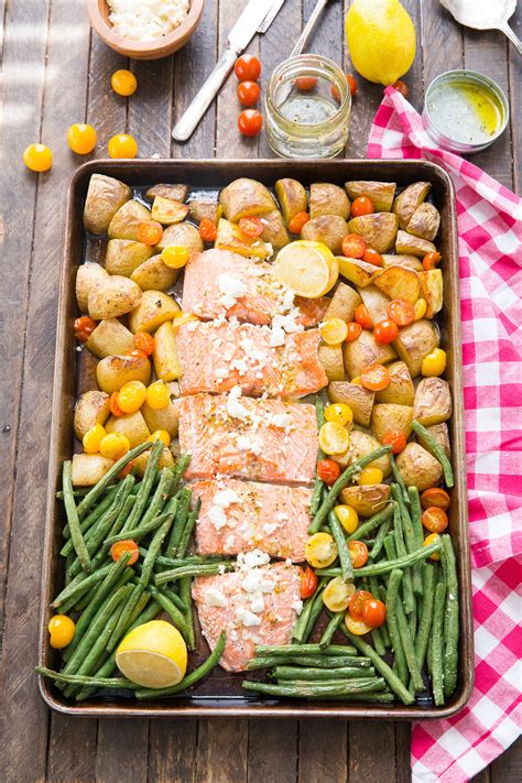 Mediterranean Salmon Sheet Pan Dinner Recipe Food Fanatic