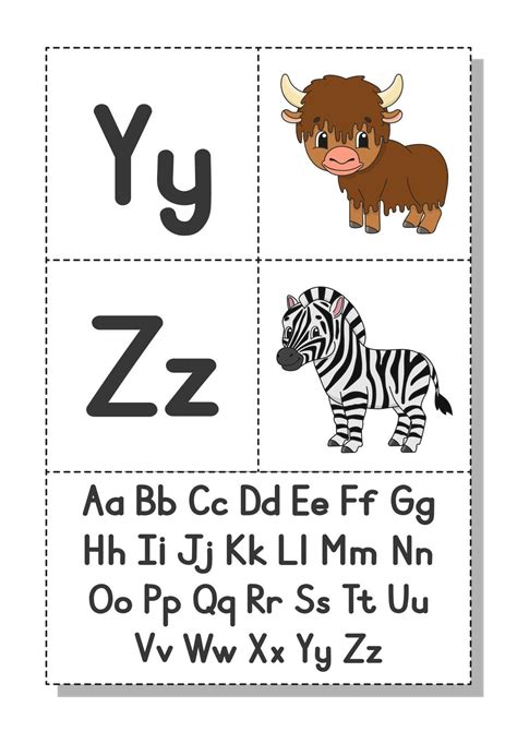 Alphabet Flashcards Y And Z