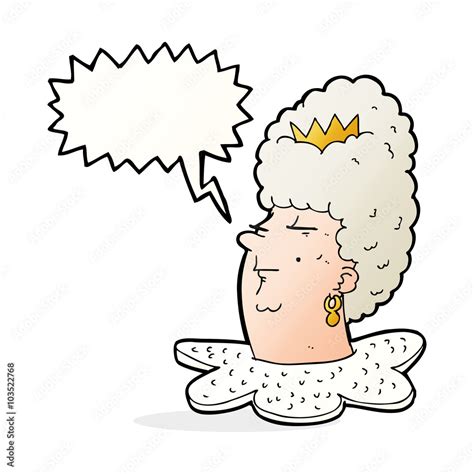 Cartoon Queen Head With Speech Bubble Stock Vector Adobe Stock