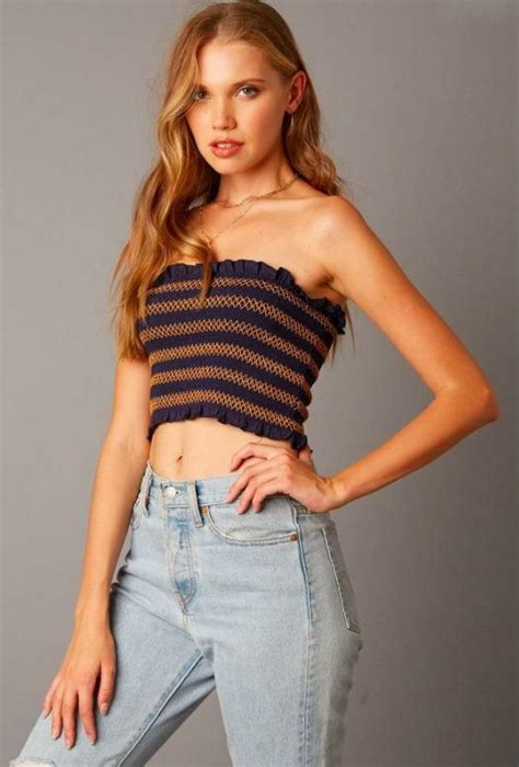 Navy Blue Tube Top Boho Chic Brands Bohemian Clothing Brands Summer