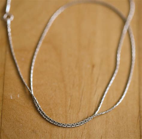 Handmade Thin Silver Chain Solid Durable Oxidized Silver Etsy Uk