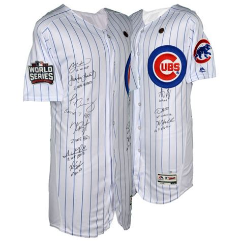 2016 Cubs World Series Champions Jersey Team Signed By 9 With Kris Bryant Anthony Rizzo Jake