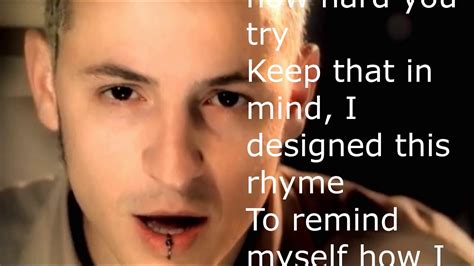 Linkin Park In The End Lyrics YouTube