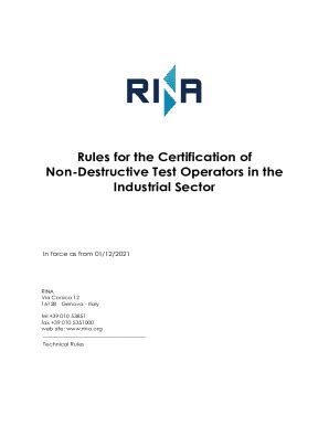 Fillable Online Rules For The Certification Of Non Destructive Test