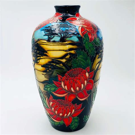 ON HOLD FOR ALISON Moorcroft Rare Trial Edition Vase Blue Mountains