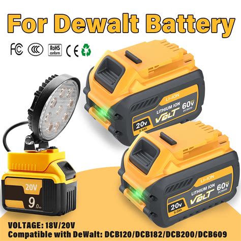 6 0Ah 9 0Ah para Dewalt DCB200 batería de repuesto Compatible con