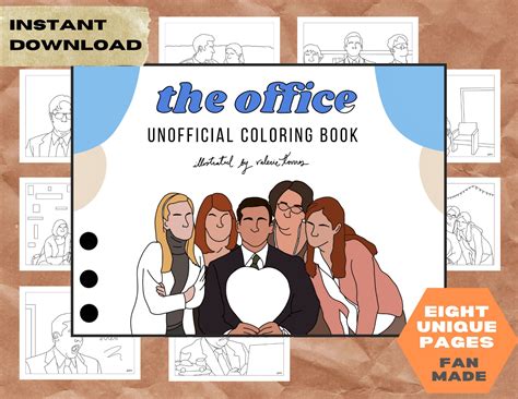 The Office Coloring Book Unofficial Printable Pages Michael Scott Jim And Pam Dwight Schrute