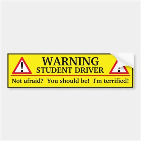 Warning Student Driver Bumper Sticker | Zazzle.com