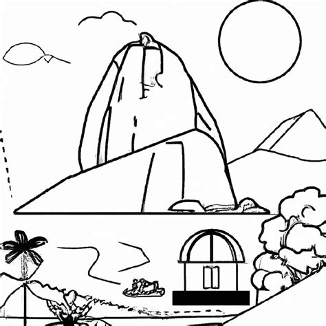 Pão de Açúcar do RJ Desenhos para Imprimir e Colorir