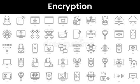 Conjunto De Iconos De Cifrado De Esquema Conjunto De Iconos De La Web