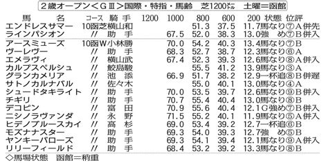 【函館2歳s・調教採点】古馬顔負けの動きを見せる馬も！ 注目のサトノカルナバルの評価は？東スポ競馬 Goo ニュース