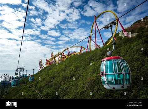 Hong Kong China, Nov 29, 2018: Cablecar in Ocean Park, Hongkong. Cable ...