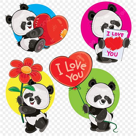 Vector De San Valentín Con Osos Panda PNG dibujos Imágenes